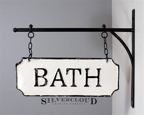 metal bath sign with bracket|Amazon.com: Hanging Bath Sign.